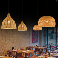Nouvelle suspension LED moderne en rotin de style nordique, luminaire pour hôtel, salon, restaurant, plafonnier en bambou, lampe d'escalier