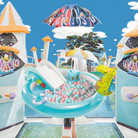 INTEX Gator Play Center Aufblasbares Kinder-Sprühbecken mit PVC-Rutsche für Kinderschwimmen