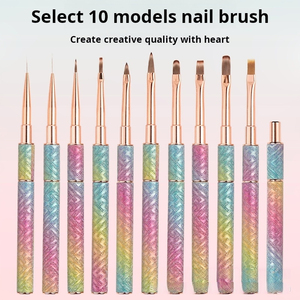 Pinceau à ongles professionnel en gel UV avec manche en métal personnalisé, pinceau de peinture pour gel constructeur pour salon de manucure - Product Image 2
