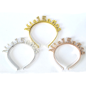 Fascia per Capelli con Strass in Plastica per Quinceañera, Numero 15 in Cristallo, Decorazione per Festa e Celebrazione, Direttamente dalla Fabbrica - Product Image 4