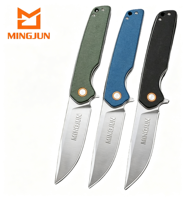Couteau pliant en acier D2 avec manche en fibre de carbone, couteau de poche pour l'extérieur, couteau de survie EDC personnalisé pour le camping
