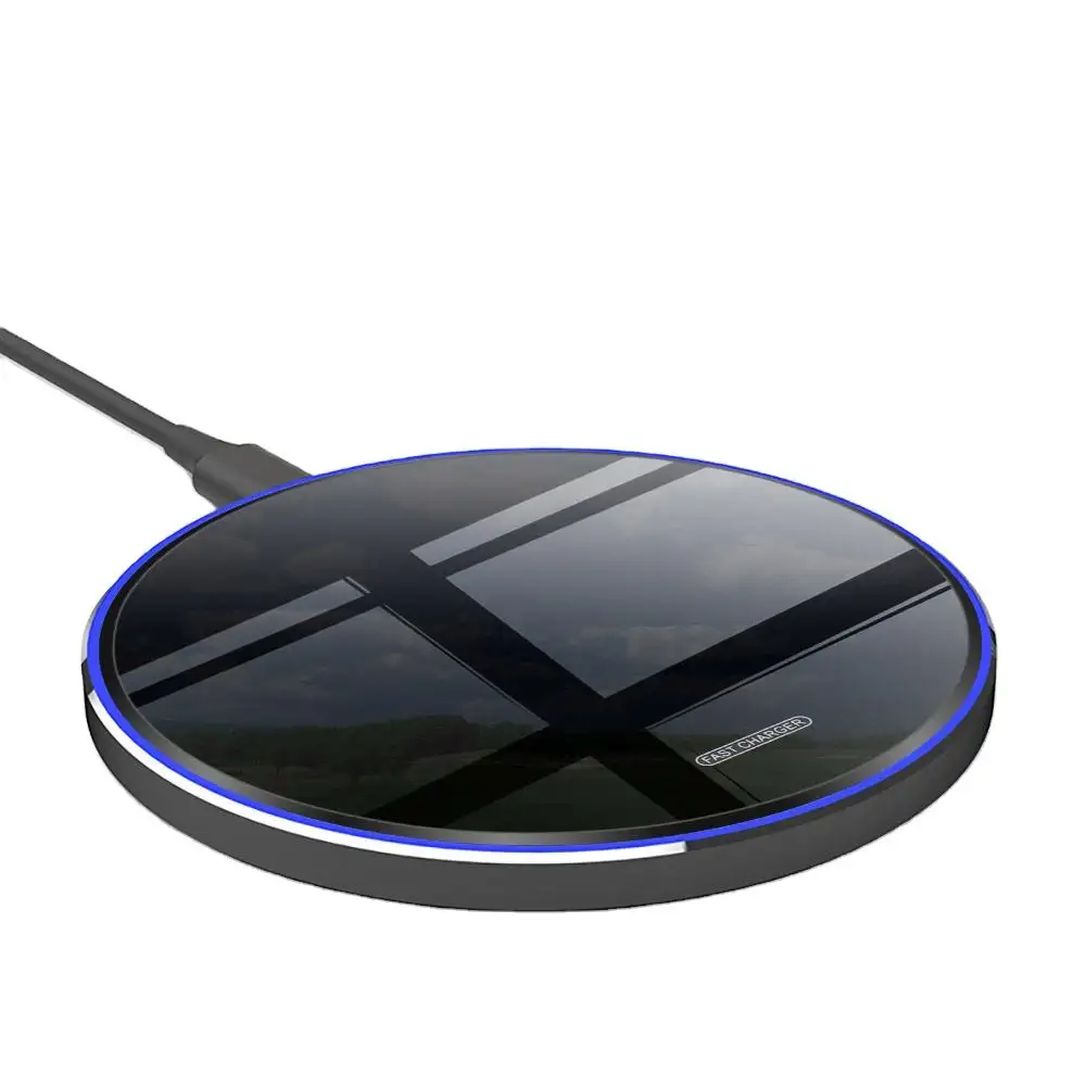 Amazon Hot Sale Universal 15W Qi Enable Smart i Phone Charging Pad Portable Fast Wireless Charger for Samsung Galaxy S22