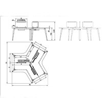 Greatway Assurance qualité BAS-WTH-A3 Bureau de direction pratique pour trois personnes Table de bureau Design moderne