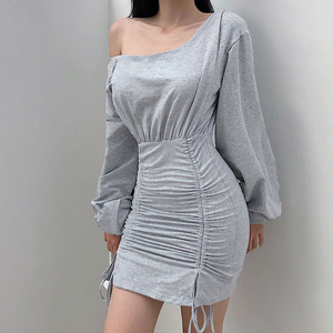 Vestidos de color sólido de las Mujeres Casa <span class=keywords><strong>vestido</strong></span> de las mujeres casuales de mujer largo manga <span class=keywords><strong>vestido</strong></span> de las mujeres - Product Image 6