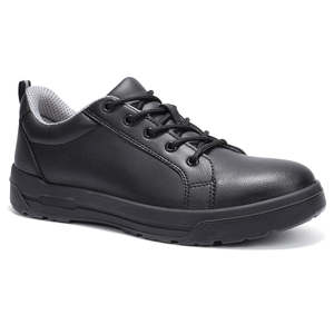 JIANKUN unisexe coupe basse noir travail chaussures de sécurité respirant Air Mesh étanche en cuir véritable Anti-Smash acier orteil Anti-crevaison - Product Image 1