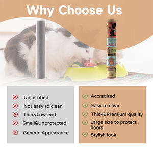 Alfombra rectangular impermeable de cuero para mascotas, para jaula de perro y área de alimentación, 35x50, 45x60, 50x70 - Product Image 5