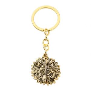 Customizable Zinc Alloy Sunflower <b>Keychain</b> Laser Engraved Novelty Gift <b>Personalized</b> Blank Keyring for Father's or Mother's Day - Product Image 5