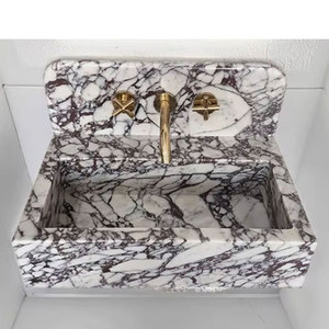 Tostone fabbrica-su misura a parete Viola mobili di lusso lavelli in marmo naturale per lavabo bagno decorazione Vanity - Product Image 1