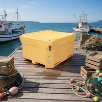 Bac de transport isotherme en plastique pour poissons et crevettes vivantes, grande glacière isolée 660L