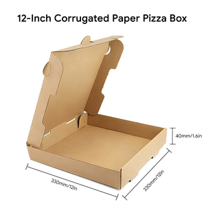 Wholesale Custom Printed Kraft Paper Pizza <b>Box</b> Corrugated Cardboard with Logo for Restaurant Takeaway Food Packaging - Product Image 2