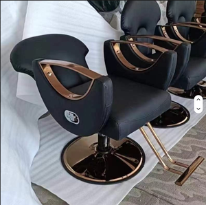 Fauteuil de Barbier Inclinable Doré, Mobilier de Salon de Beauté Moderne le Plus Populaire, Chaise de Coiffure pour Barbier - Product Image 1