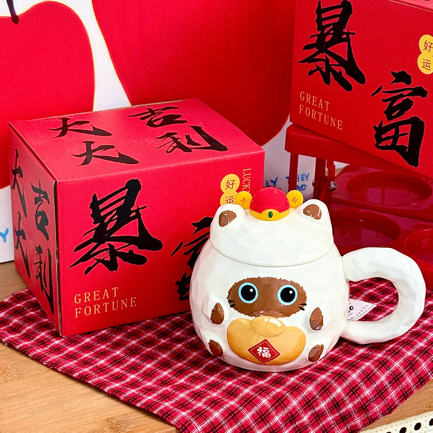 [กล่องของขวัญเล็ก] แก้วมัค Nafu Cat - สีขาว