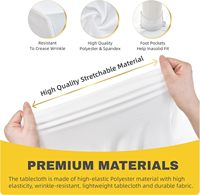 Housse de table extensible en spandex imperméable, résistante aux plis, écologique, avec logo personnalisé imprimé, 6 pieds/8 pieds, pour événements