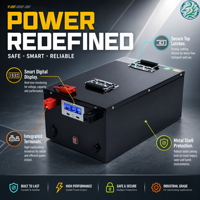 Batterie LiFePO4 Fengming haute capacité 25,6 V 600 Ah avec écran LCD, BMS intelligent, 3000 cycles, pour stockage d'énergie solaire, VR, bateau, marine