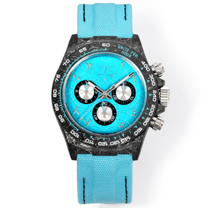 Correa de Nailon de Alta Gama con Textura de Cuero Azul, Duradera, Adecuada para el Uso Diario Informal del Reloj - Product Image 1