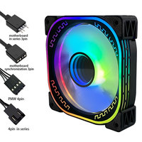 Ventilador de PC Lovingcool de 12 cm, Enfriador de CPU y Ventilador para Caja de PC para Juegos, Marco Blanco y Negro, Ventilador ARGB de 5 V con Luces de Colores