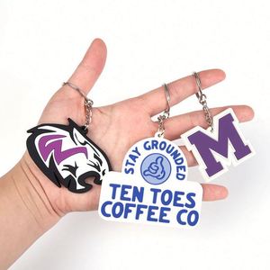 Porte-clés ajustable en PVC personnalisé avec logo, couleur et forme sur mesure pour événements professionnels, publicité, cadeaux promotionnels - Product Image 1