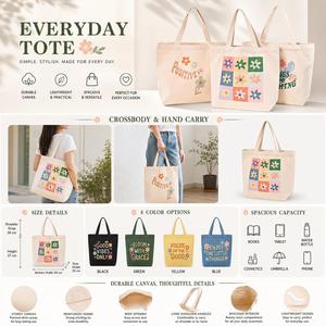 Sac fourre-tout en toile <span class=keywords><strong>de</strong></span> coton 100% écologique pour femmes, grande capacité, personnalisable avec logo, sac à main décontracté pour le shopping - Product Image 2