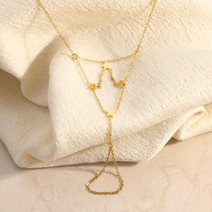 Star Design Layered Bracelet 18k Gold Plated <b>Titanium</b> Steel Hand <b>Chain</b> Fashion Jewelry Gift - Product Image 3