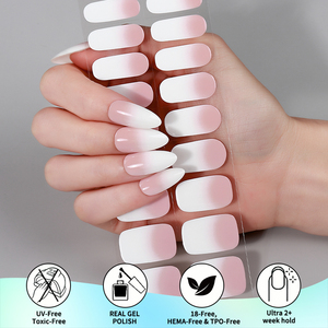 Tiras Adhesivas <span class=keywords><strong>para</strong></span> <span class=keywords><strong>Uñas</strong></span> de Gel de Calidad Profesional Francesa, Sin Necesidad de Hornear, Brillantes, Sin Rayos UV, Libres de Hema - Product Image 2