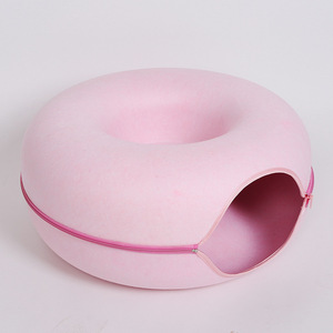 Lynpet desmontable 2 en 1 de fieltro redondo gato jugar Donut túnel lavable resistente a los arañazos gato cueva cama <span class=keywords><strong>para</strong></span> <span class=keywords><strong>gatos</strong></span> de interior - Product Image 4