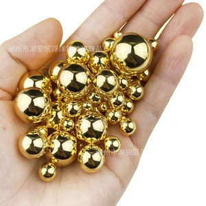 Cuentas Redondas Acrílicas con Baño de Oro y Acabado Gunmetal, Sin Perforación, para Accesorios de Ropa, Origen Chaozhou, Primavera 2025 - Product Image 1