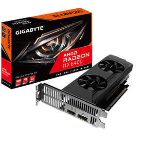 Tarjeta Gráfica GIGABYTE <span class=keywords><strong>AMD</strong></span> <span class=keywords><strong>Radeon</strong></span> <span class=keywords><strong>RX</strong></span> <span class=keywords><strong>6400</strong></span> D6 LOW PROFILE 4G Usada con Memoria GDDR6 de 64 bits, Compatible con Juegos en 1080P - Product Image 1