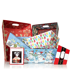 Caja de Regalo de Papel Color Rosa Pálido para Dulces Navideños - Product Image 4