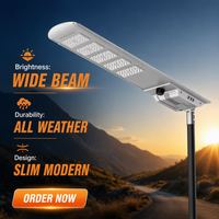 Lampadaire solaire tout-en-un à LED haute luminosité avec panneau solaire intégré, étanche IP65 pour usage en jardin et sur route, certifié CE/CB/ISO