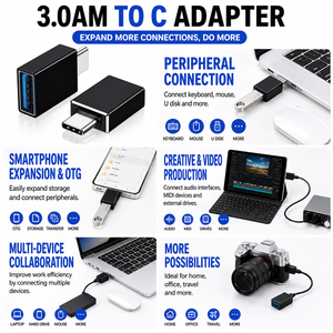 Adaptador OTG LUNGKAY USB C a USB 3.0 de 5Gbps, Convertidor de Datos y Carga para Teléfono, Conector Tipo C Macho a USB Hembra para Laptop y Tablet - Product Image 3