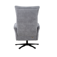 Fauteuil inclinable électrique pivotant en tissu lin gris clair, canapé simple avec bouton de commande latéral pour salon, meubles de maison