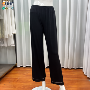 Pyjama en modal tricoté pour femme SUHE PJ-001, manches longues, taille élastique, séchage rapide, doux, respirant, personnalisable, pour l'hiver/le printemps/l'automne/l'été - Product Image 4