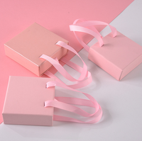 Boîte à rangement de bijoux, tiroir en papier Kraft rigide avec poignée ruban, pour bagues, boucles d'oreilles et colliers, sac à main, cadeau, unités
