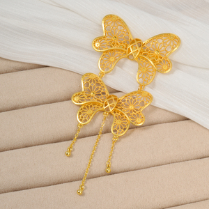 Zeadear Classic Women Wedding Decoration Animal Corsage <b>Pins</b> <b>Butterfly</b> Chain Tassel Dangle Brooch for Party Gift - Product Image 4