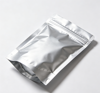 Sachets personnalisés avec logo, refermables, en Mylar, antistatiques, à fermeture éclair, épais, thermoscellables, en feuille d'aluminium argentée pour aliments pour animaux et sucre