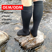 Chaussettes de randonnée imperméables et coupe-vent pour hommes, logo personnalisé ODM, chaussettes de pêche, de ski et de camping en nylon chaud à 3 couches pour jeunes, chaussettes hautes jusqu'au genou