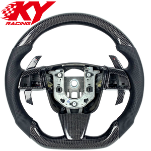 Volant de voiture de style course en fibre de carbone avec palettes de changement de vitesse pour Cadillac CTS CTS-V Coupé 2008-2014 ATS ATS-V XT6 XTS - Product Image 1
