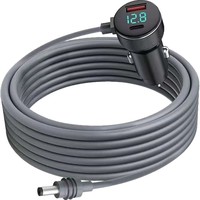VOITATOP Chargeur de voiture trois-en-un avec mini-affichage numérique de 4e génération, câble d'alimentation étanche 12V-24V, rotation à 180°, best-seller