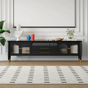 Meubles de salon modernes et simples de luxe, support <span class=keywords><strong>TV</strong></span>, ensemble de meubles <span class=keywords><strong>TV</strong></span> en marbre ou en dalle de roche et table basse, derniers modèles - Product Image 3