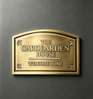 Plaque de porte personnalisée en laiton massif pour hôtel, numéro de maison moderne en lettres 3D en relief, plaque de numéro de maison résistante à l'eau