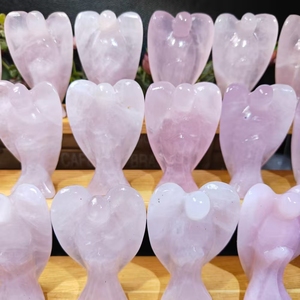 Angelo in Quarzo Rosa Naturale Intagliato a Mano, <span class=keywords><strong>Cristalli</strong></span> di Tendenza per Regali, Prezzo all'Ingrosso - Product Image 4