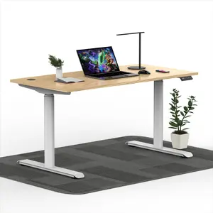 ODM mobili per ufficio ergonomici colonna circolare elettrica intelligente in acciaio scrivania regolabile in altezza con doppio motore Sit Stand Desk