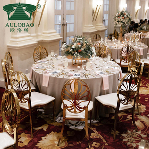 Modern Restaurant Upholstered Cushion Gold Metal Wedding Event <b>Chairs</b> - Product Image 4