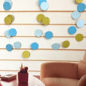 OEM 2m Long Gold Glitter Dot <b>Paper</b> Circle Garland, Multicolor Decorations for Kids Parties, Wedding Decorations, Ceiling - Product Image 1