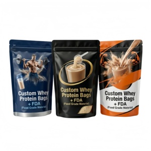 Fitness Supplement Packaging <b>Bags</b> Resealable <b>Zip</b> Lock Matte Mylar Stand Up Pouches Custom Printed 7-Day Sample Production - Product Image 1
