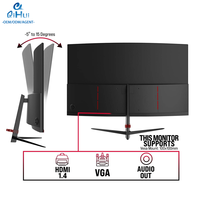 Monitor LED 144Hz, Monitor LED melengkung 27 inci 2K untuk game PC/pencitraan medis-Panel IPS standar US port DP RGB lampu Bar