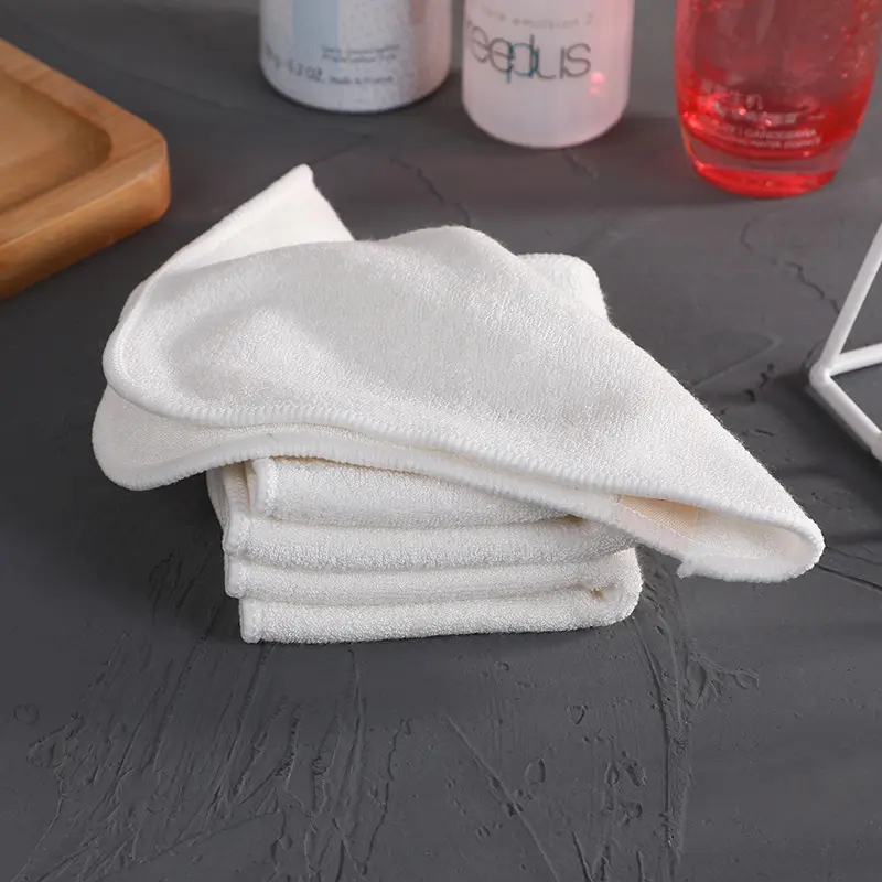 Eco friendly soft organic cotton muslin cleaning face reusable makeup remover facial cloth bamboo towel washcloth