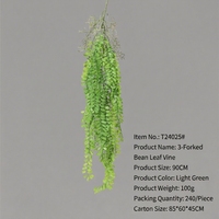 Planta Artificial de Interior con Hojas de Helecho Persa de Plástico, Tacto Real, para Colgar en la Pared, Accesorio para Bodas y Bares, Planta Verde Colgante de 30cm-100cm