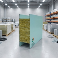 Panneau sandwich en laine de roche acier écologique, résistant au feu et à la chaleur, 100 mm, pour entrepôt, usine, bâtiment temporaire