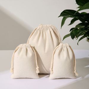 Bolsas de Almacenamiento de Tela de Algodón Muselina Sin Blanquear, Ligeras, con Cordón, para Regalos y Manualidades, con Logotipo Personalizado, 10*15cm - Product Image 1
